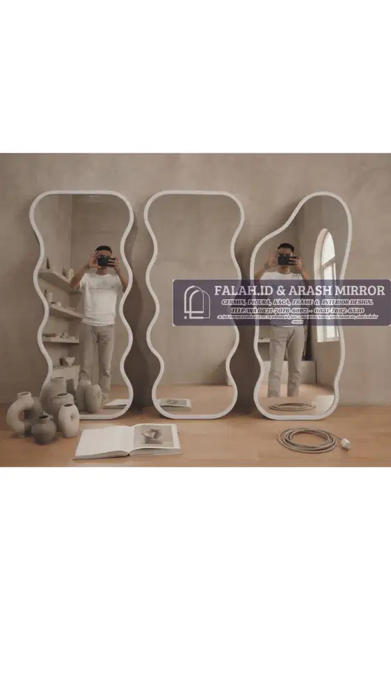 STANDING MIRROR AESTHETIC LED CUSTOM SESUAI KEINGINAN CERMIN DINDING