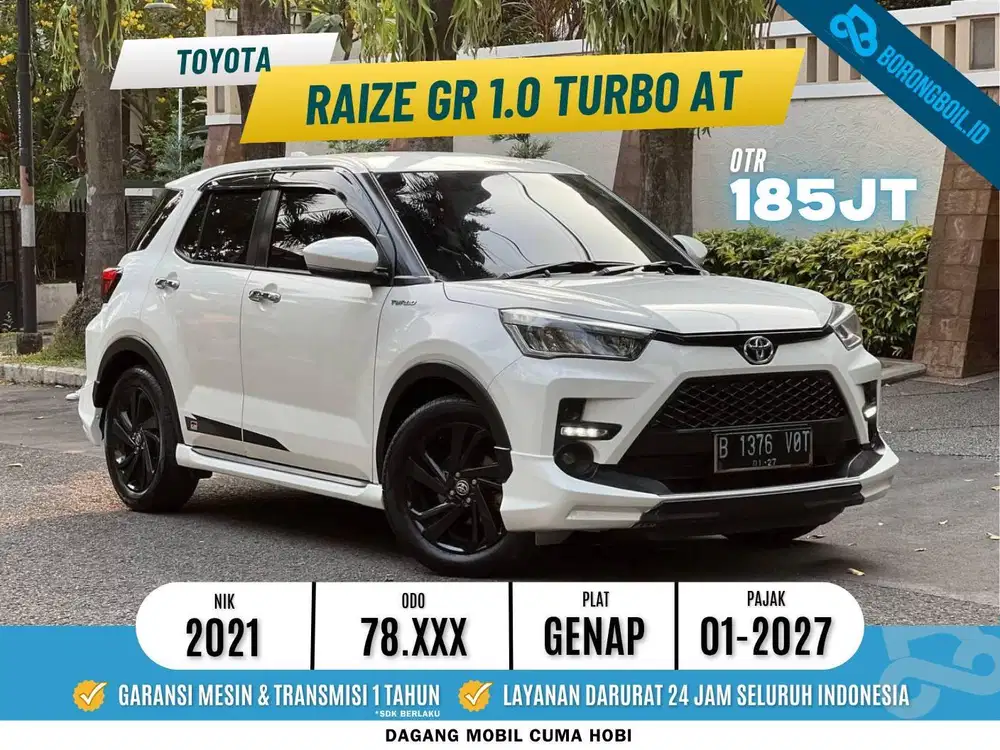 TOYOTA RAIZE GR 1.0 TURBO 2021 PUTIH ISTIMEWA LENGKAP ISTIMEWA