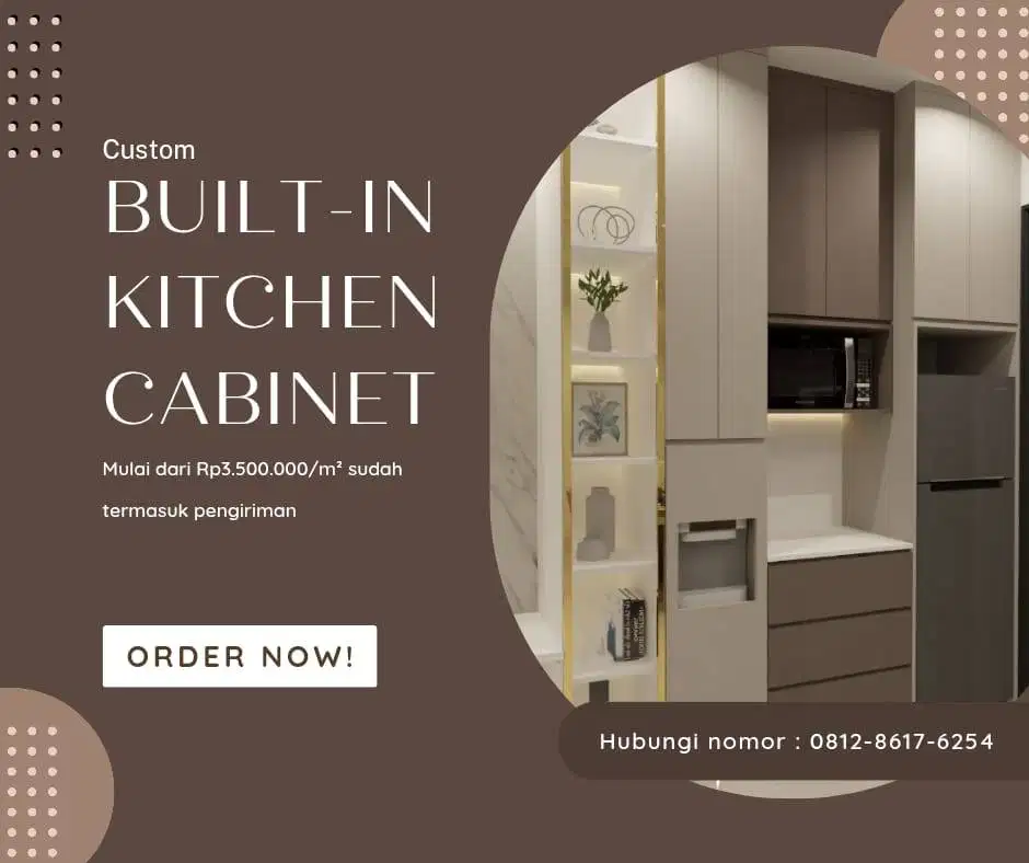 Custom Built-in Kitchen Cabinet Minimalist Finishing HPL