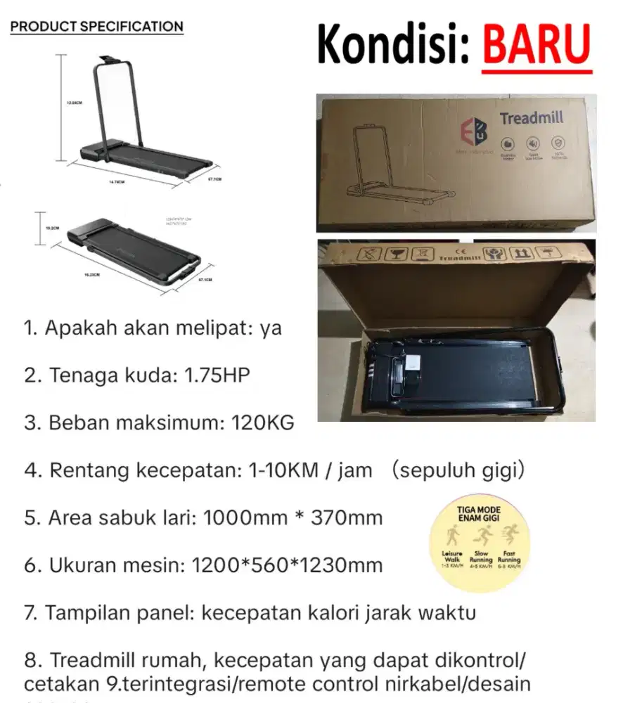 Jual treadmill gress