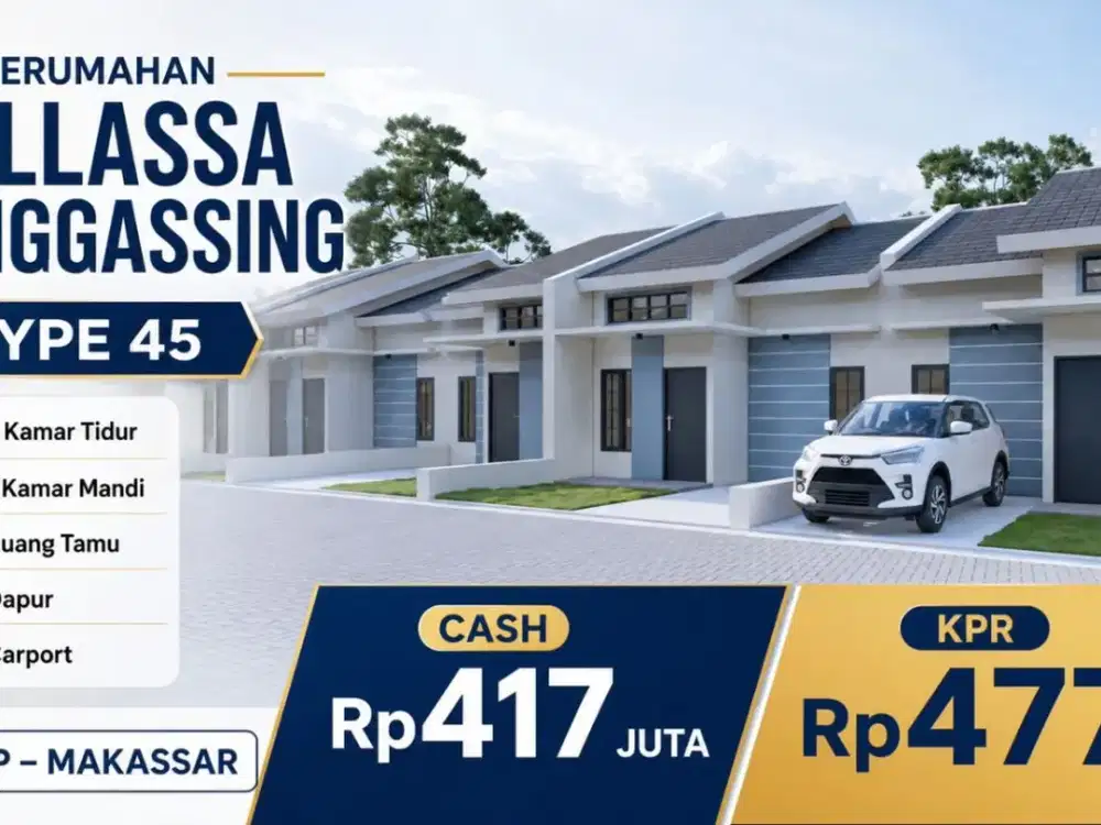 Rumah BTPT 45/72 - 6X12 2 Kamar 1 WC Full Bangunan Promo KPRFree Biaya AkadFree Biaya Notaris Free Biaya Surat SuratPromo Cash Rp. 367 JT