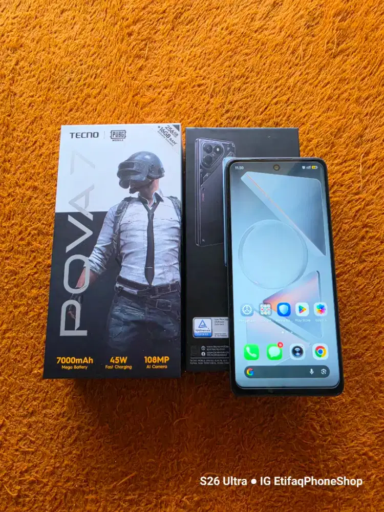 Tecno Pova 7 16GB/256GB Baru 10bulan Garansi Panjang Fulset Ori Pova7