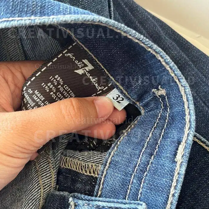 7 For All Mankind Celana Jeans Pria Straight Dark Blue Size 32 Denim