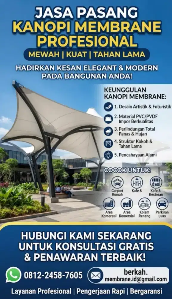 Terima Jasa Pemasangan Canopy Membrane