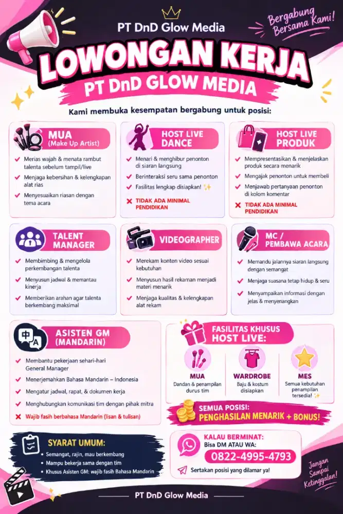 Lowongan ni guys ayo keburu keduluan yang lain