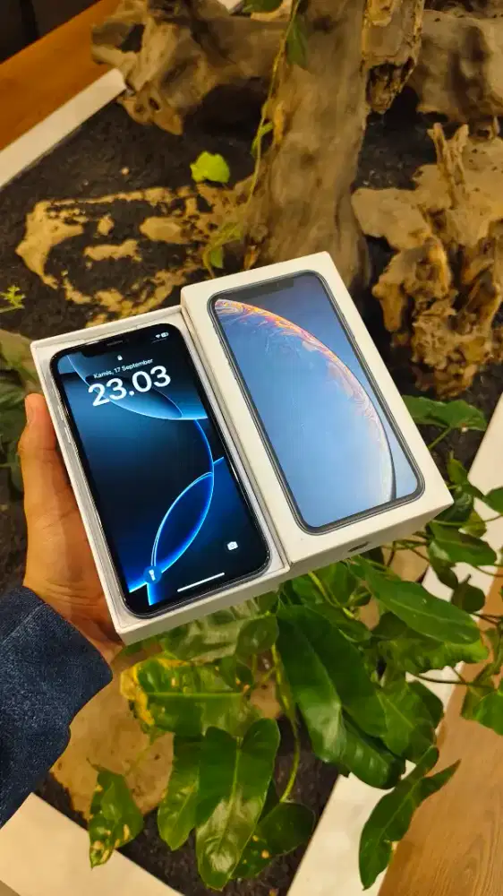 Jual iphone xr 256 blue fullset (ninggal kabel) minus baca di describe
