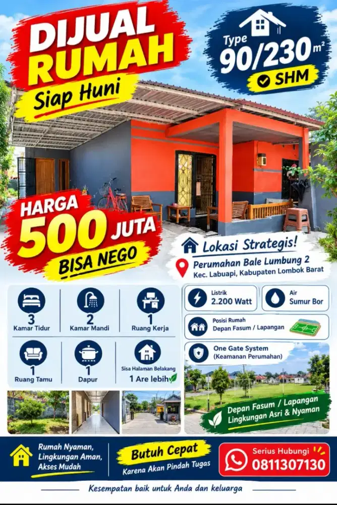 Jual Rumah Komersil 90/230m2