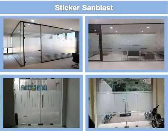 Dekorasi sticker logo kacafilm sanblasting stiker motif buram es polos