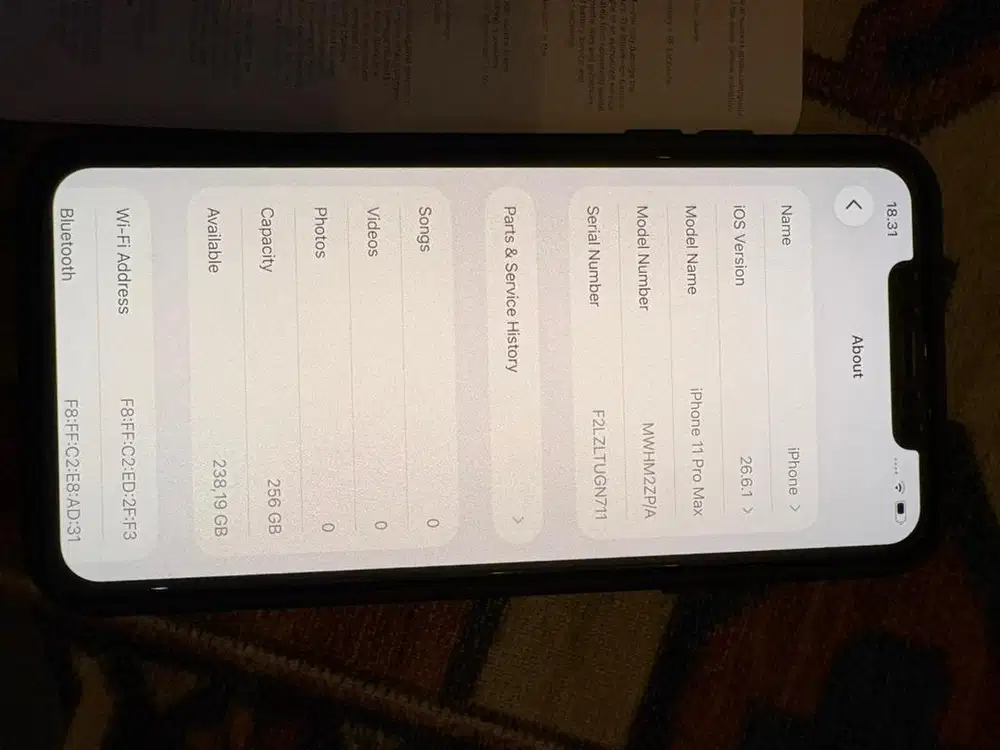 Iphone 11 Promax ex Ibox 256 GB all parts original