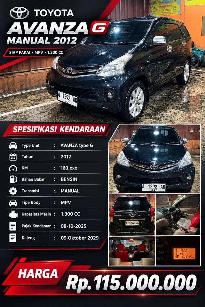Toyota Avanza G Manual 2012