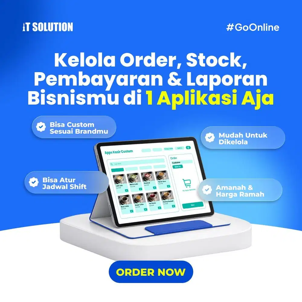 Paket Aplikasi Bisnis untuk Kelola Order, Stok, Pembayaran dan Laporan