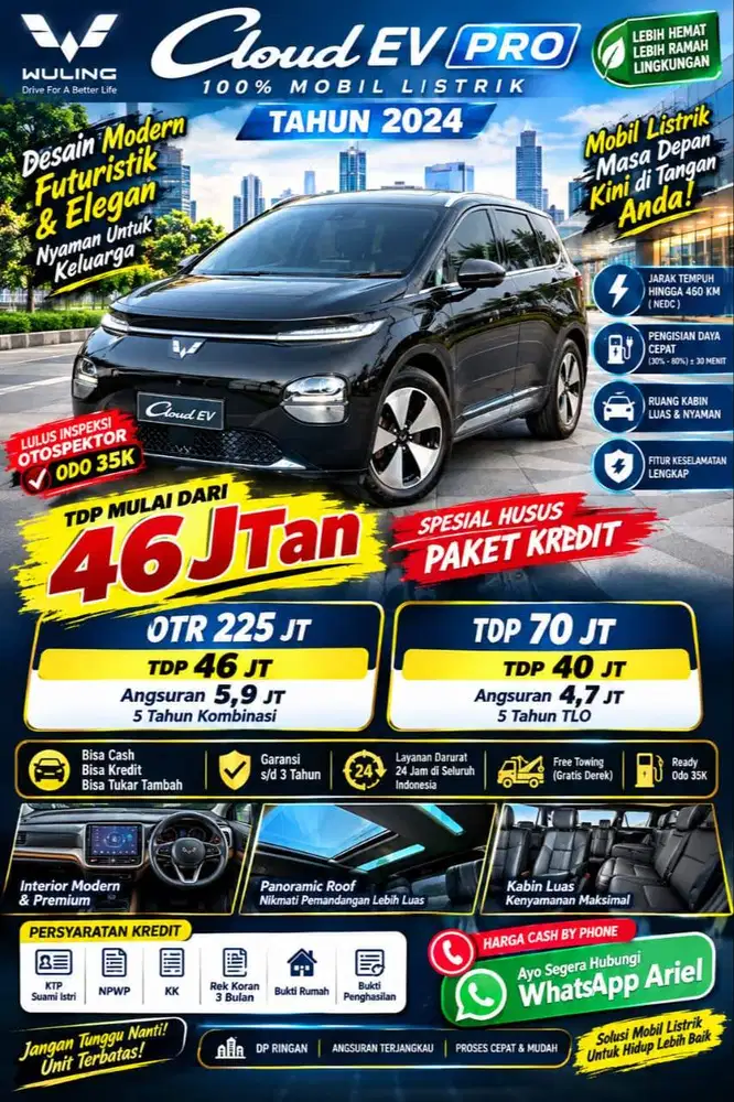 Wuling cloud EV PRO tahun 2024