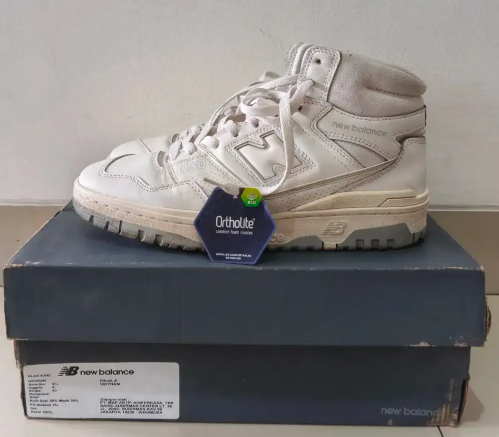 [ori legit] sepatu New Balance NB650 high white size 43