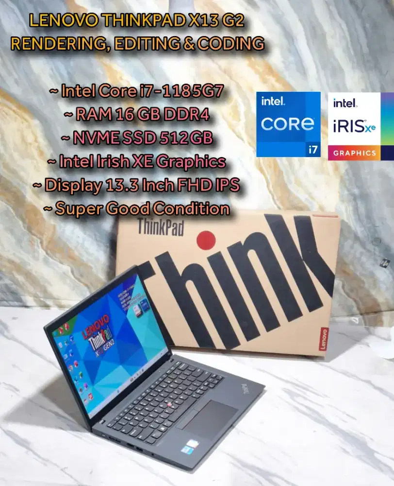 LENOVO THINKPAD X13  Intel Core i7 Gen 11 LAPTOP CODING LAPTOP EDITING