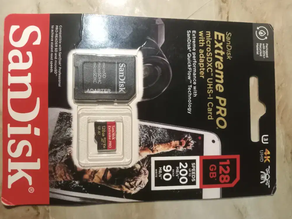 Di jual sandisk Extrem pro microsdxc UHS-I Card with adapter 128gb