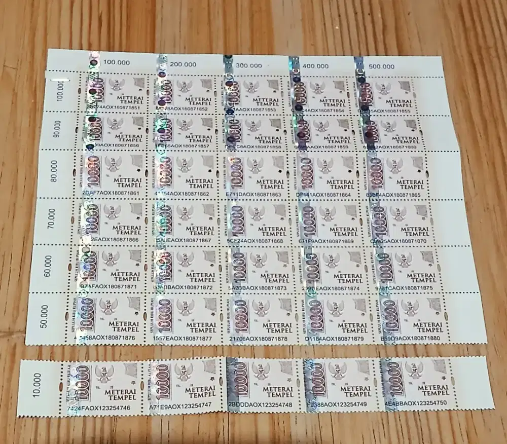 Materai 10.000 Sisa Pakai