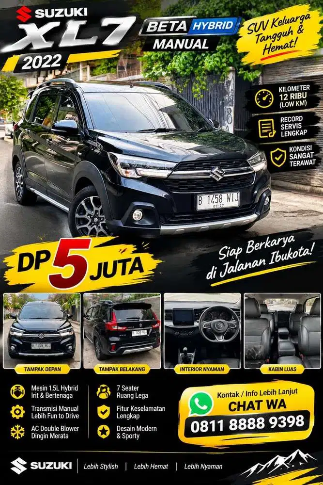 Suzuki XL7 Beta Hybrid Manual 2022 low km 12 rb DP 5 juta