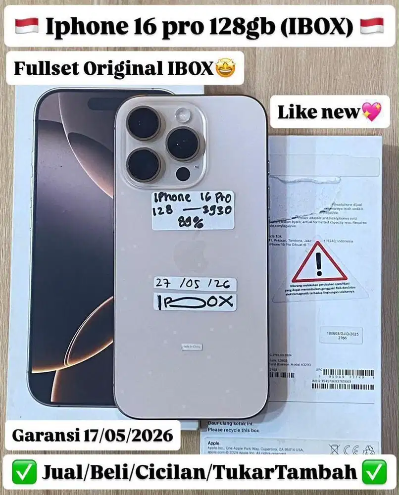 Iphone 16 Pro 128 Gb Desert titanium Ibox resmi