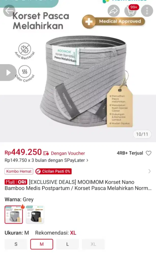 MURAH MOOIMOM korset nano bamboo normal sc