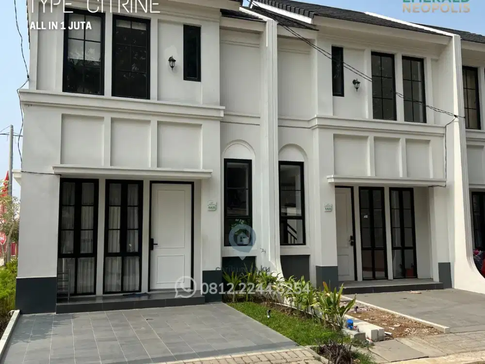 Rumah 2 Lantai SHM - 5 Menit ke KIIC, DP0%, 1 Juta All In. Emerald Neopolis Neopark