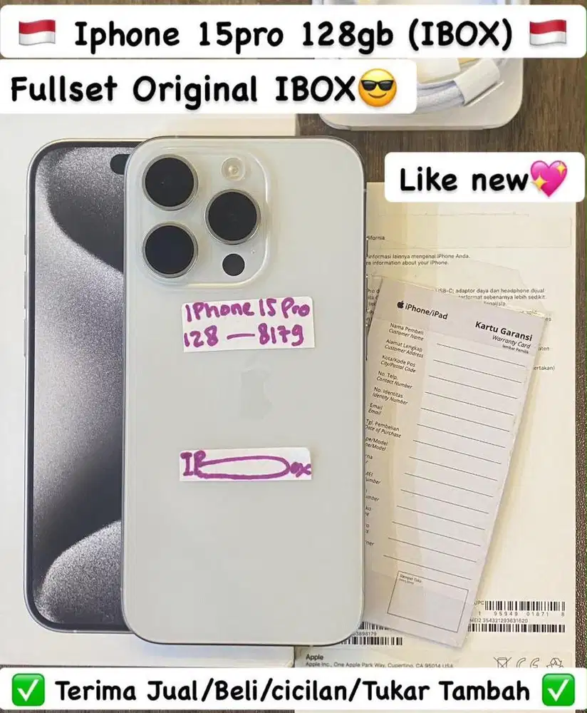 Iphone 15 pro 128 Gb White titanium ibox