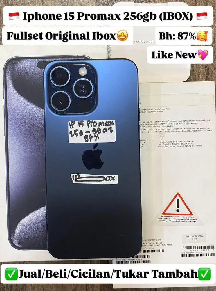 Iphone 15 Promax 256 Gb Blue titanium Ibox