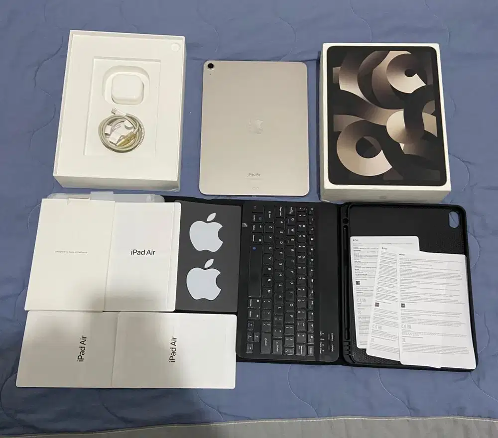 Ipad Air 5 M1 64gb Fullset lengkap original bonus keyboard