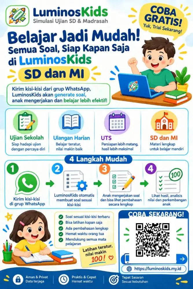 Aplikasi simulasi ujian SD/MI (generate soal latihan)