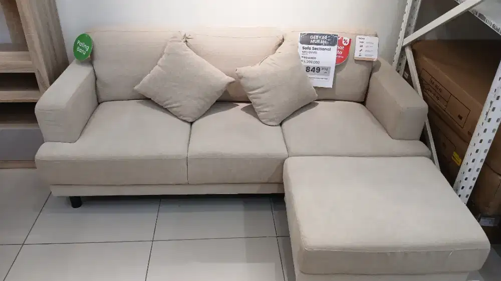 Sofa sectional neo glivel bunga 0% pakai home kredit