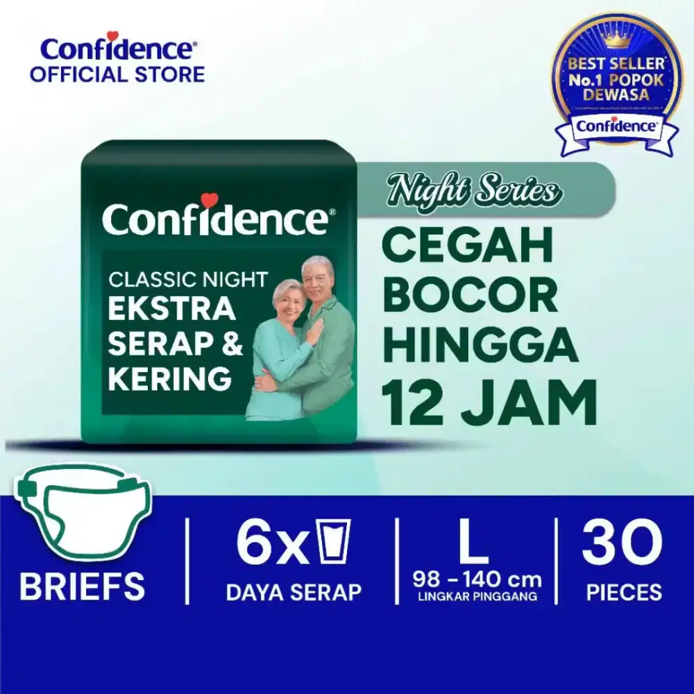 Confidence Popok Dewasa Perekat Classic Night L 30