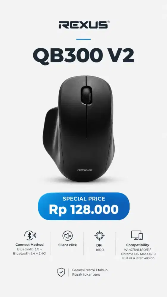 Mouse office bluetooth rexus Qb300 v2
