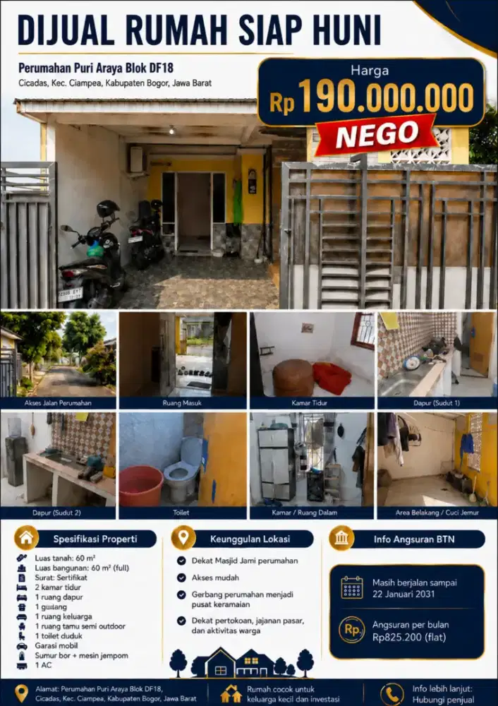RUMAH DIJUAL BOGOR TURUN HARGA
