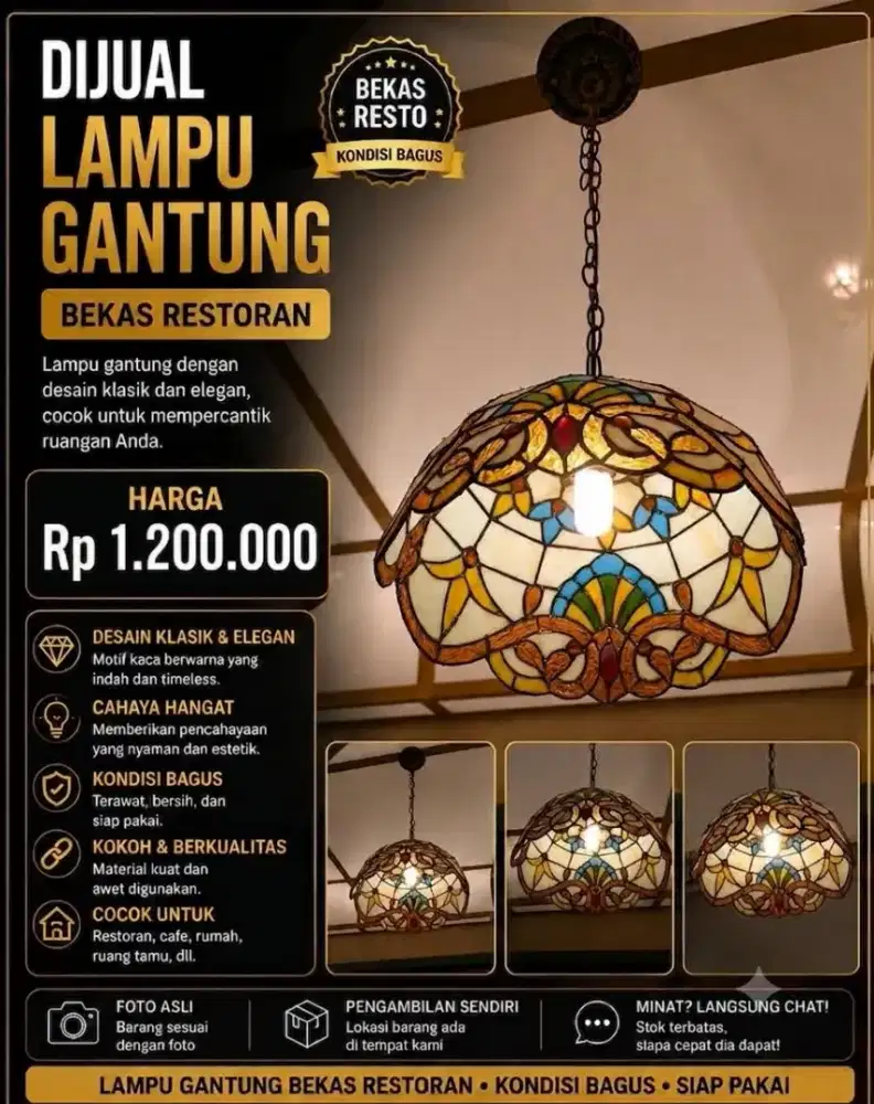 Jual cepat lampu gantung ex resto