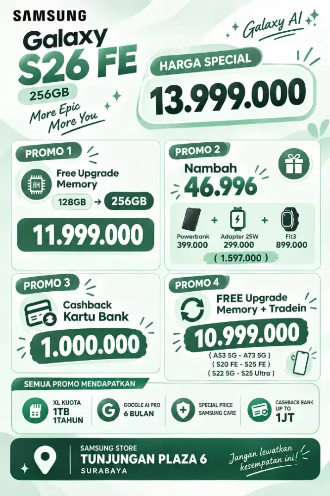 SAMSUNG GALAXY S26FE TUKAR TAMBAH JAMINAN HARGA TINGGI