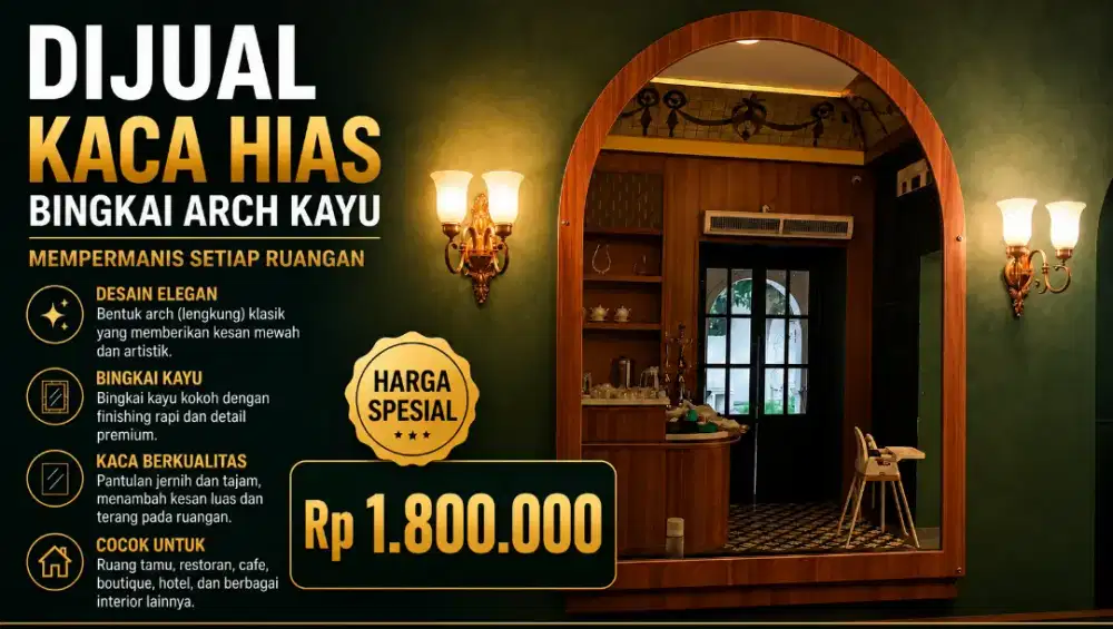 Jual cepat cermin besar ex resto