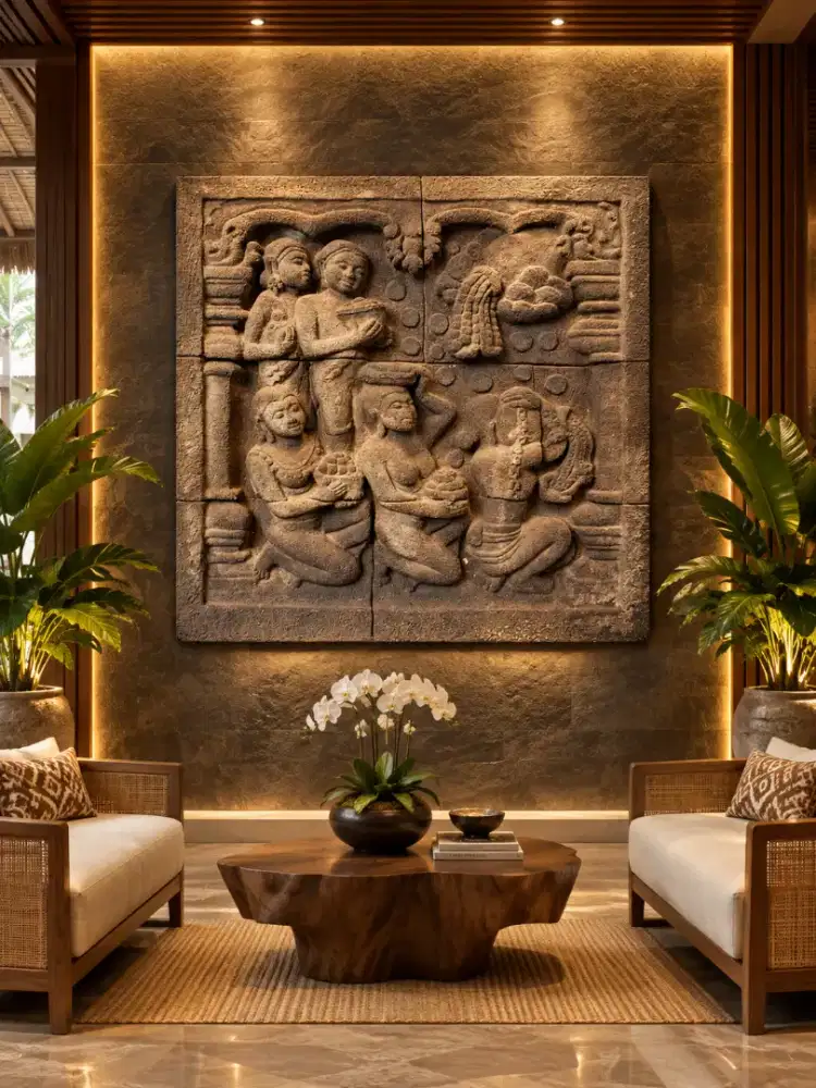Barang Antik Panel Relief Batu
