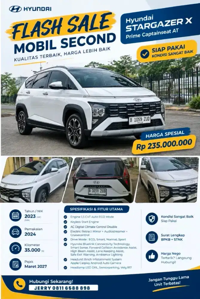 CASH Hyundai STARGAZER X Prime AT White 23/24 ( KM 35rb , S. Record )