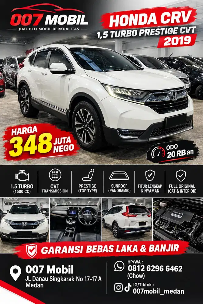 (Odo 20 RB) Honda CRV 1,5 Turbo Prestige CVT 2019|2018|2020 , Cx5, HRV