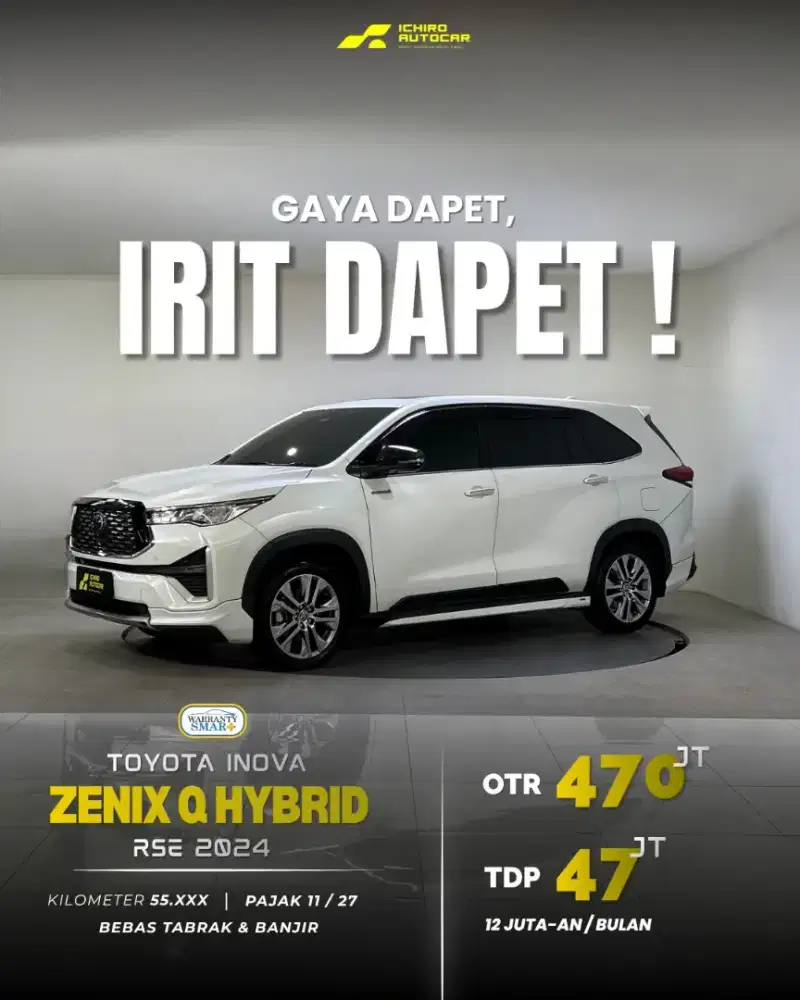 [FREEE GARANSI 1TH] TOYOTA INNOVA ZENIX Q HYBRID MODELISTA 2024