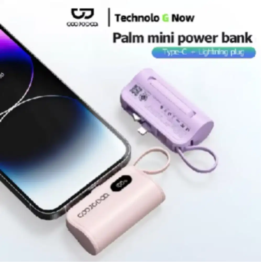 GOOJODOQ 5000mah Mini Powerbank Dengan colokan ganda Lightning