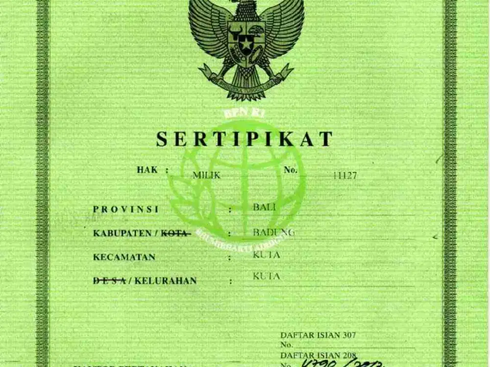 Tanah Komersial 800m ke Pantai Kuta Tuban