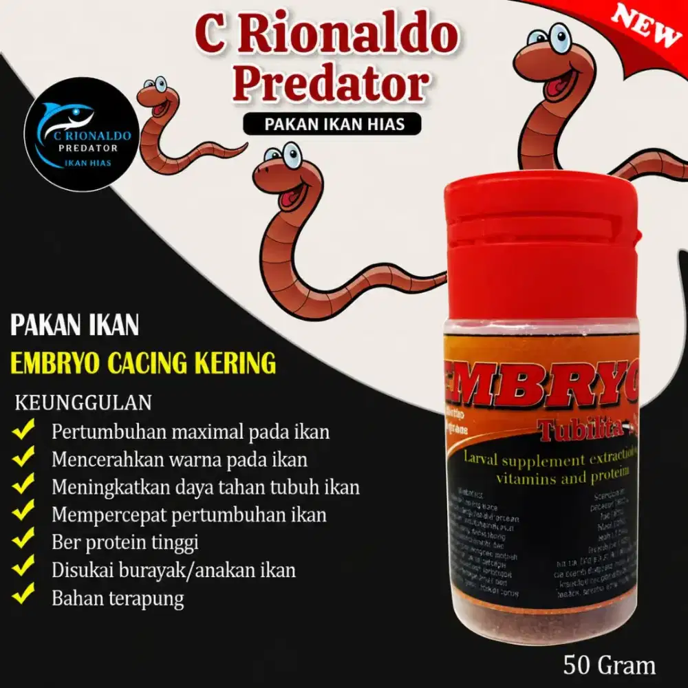 Pelet cacing buat ikan hias buat ikan chana predator kesayangan mu