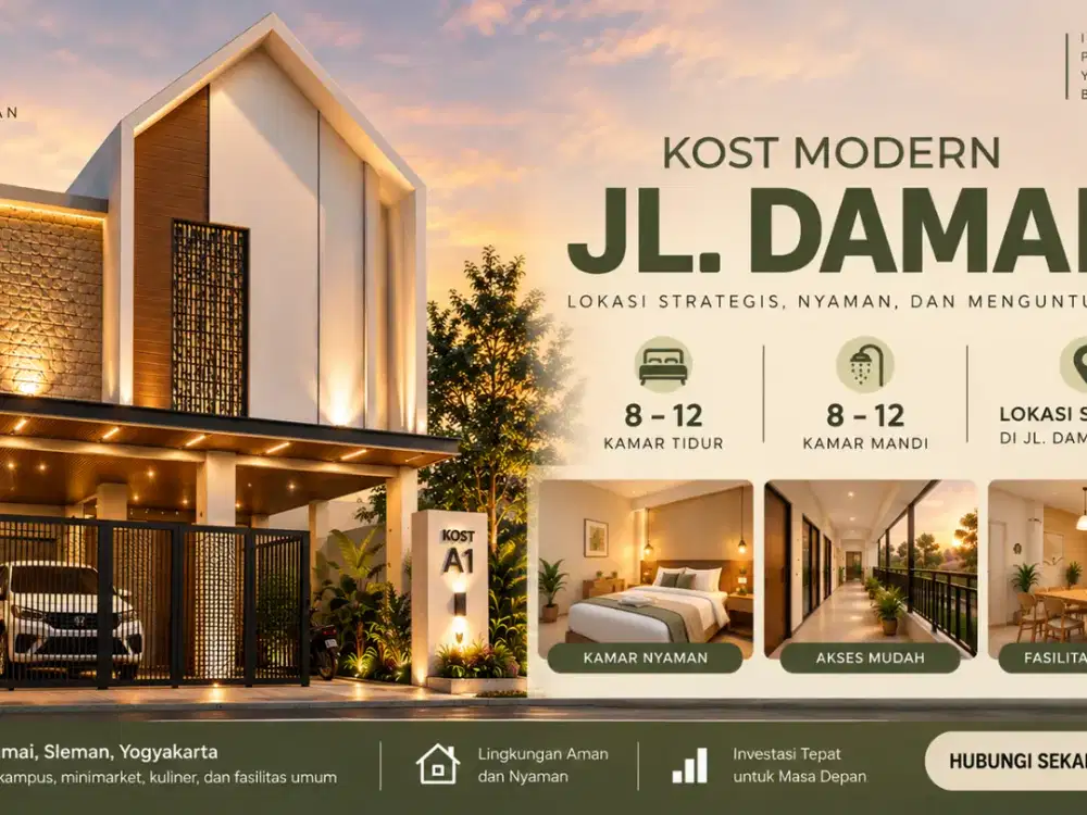 Kost Dijual Sleman Jogja Jl Damai Lokasi Strategis Dekat Kota dan UGM