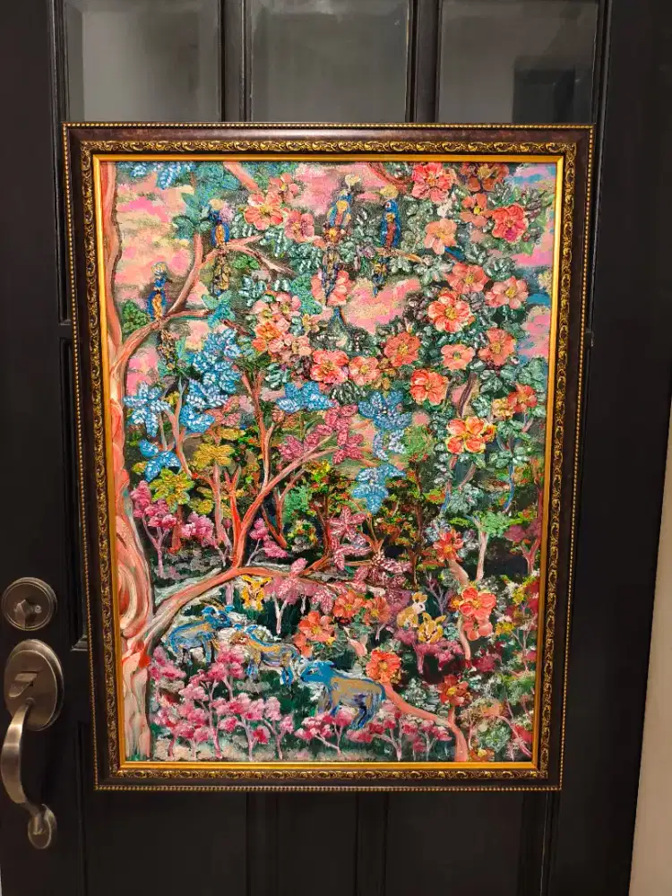 Lukisan Abstrak Flower Garden Dijual