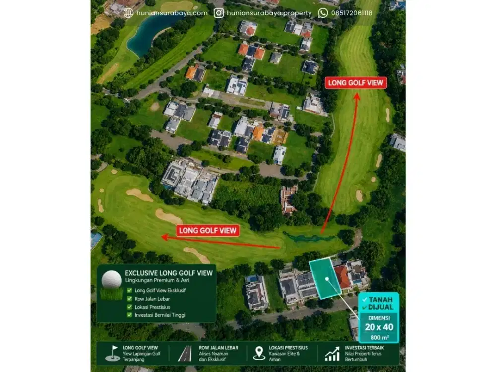 Kavling Bukit Golf Mediterania Double View Golf Citraland Surabaya Barat