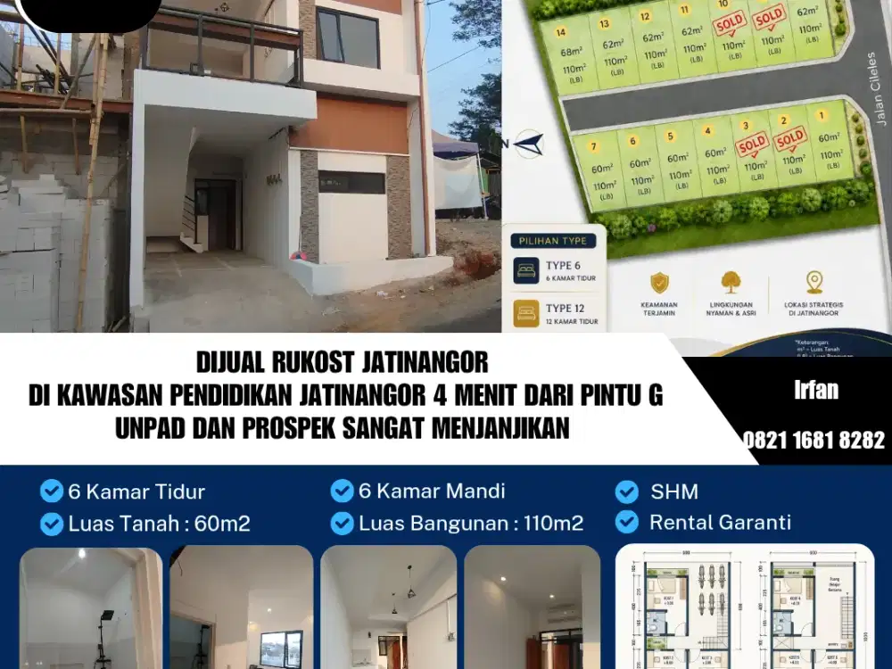 Dijual Rukost Jatinangor di Kawasan Pendidikan Jatinangor 4 Menit Dari Pintu G Unpad dan Prospek Sangat Menjanjikan