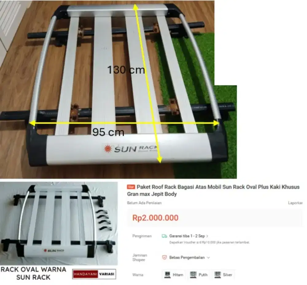 Roof Rack Mobil antikarat lengkap cross bar