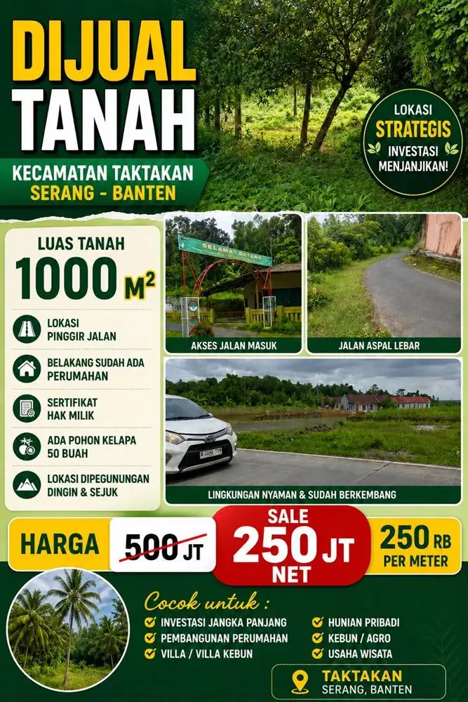 Di jual Tanah dikota serang