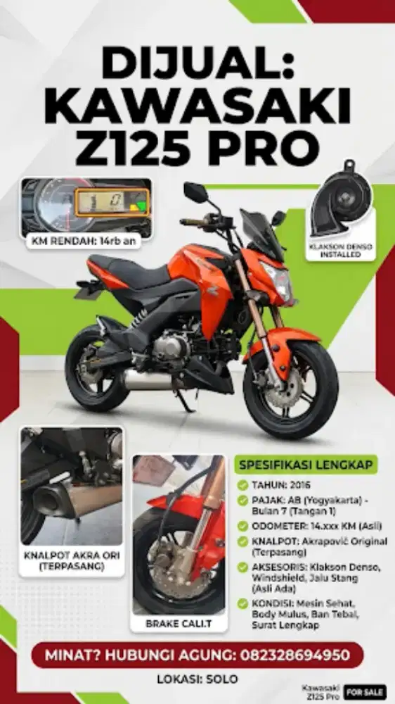 Dijual Z125 Pro 2016