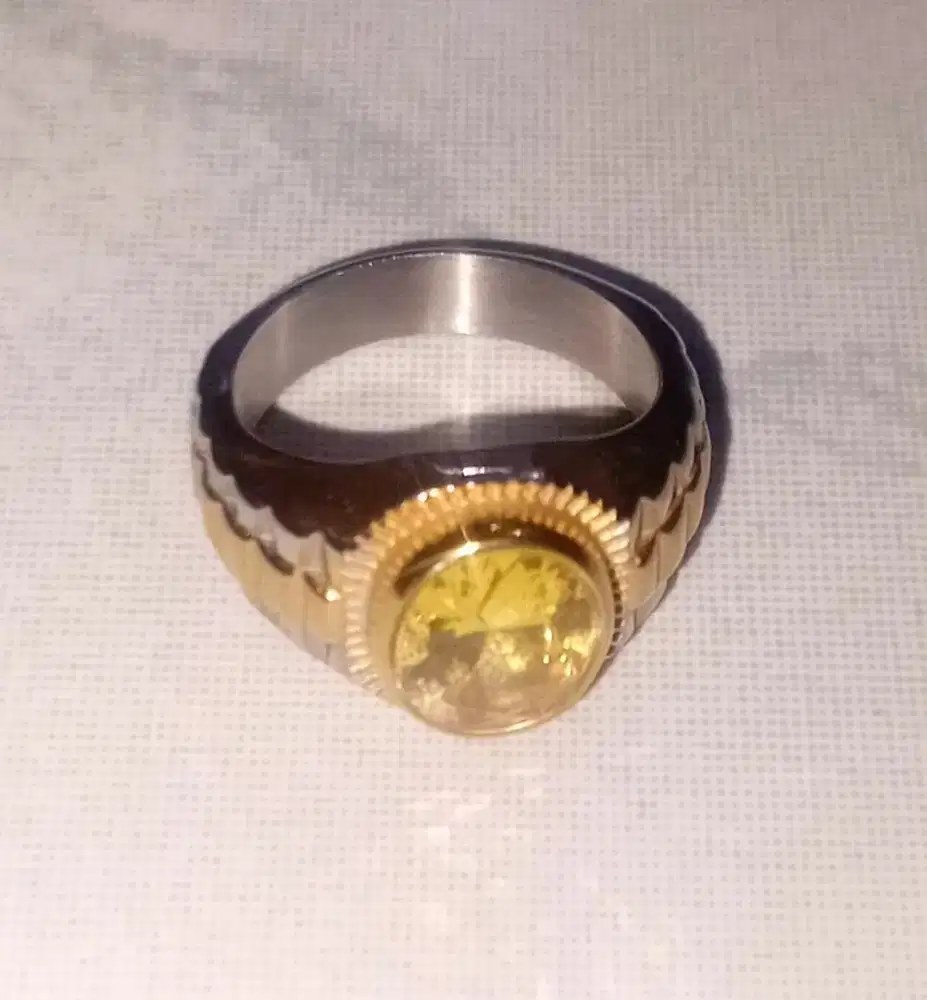 Cincin permata yellow citrine